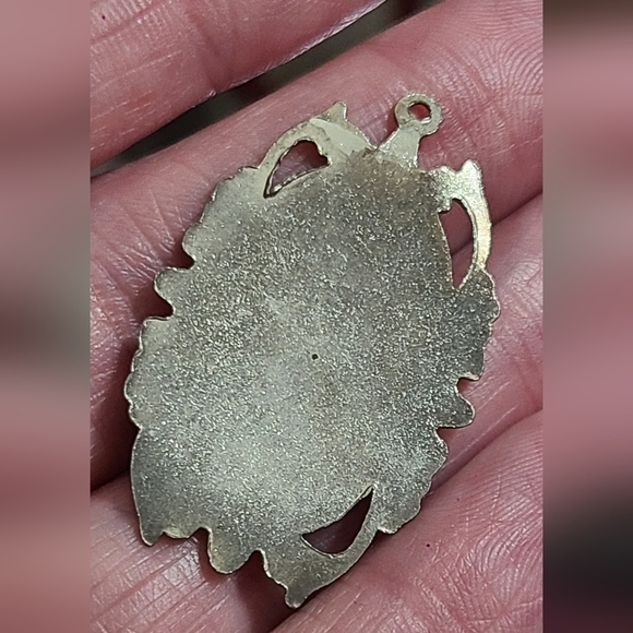 Vintage unicorn cloisonne necklace pendant flowers silver vtg estate euc - Picture 7 of 8